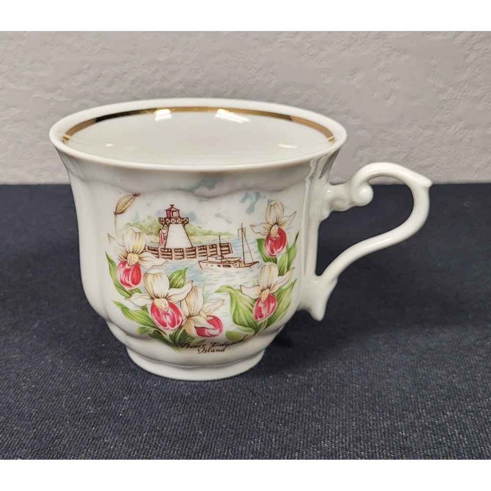 Vintage Wałbrzych Poland Fine Porcelain Prince Edward Island Teacup PEI Souvenir